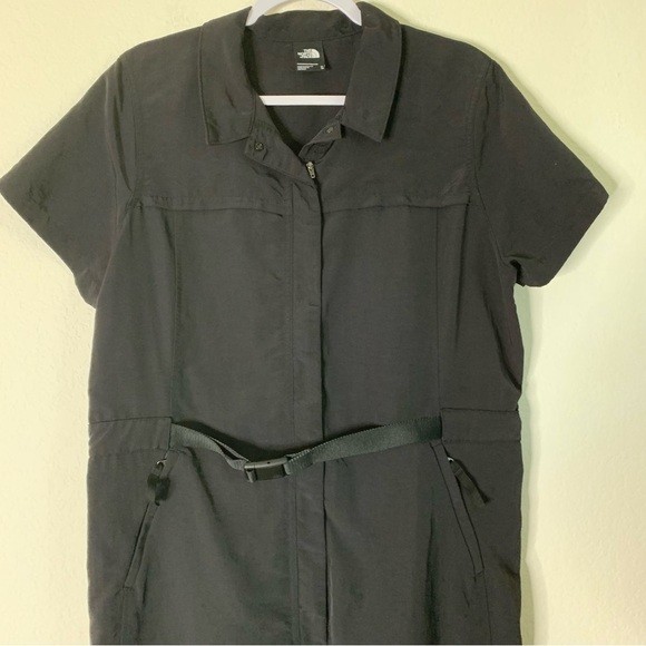 The north face womens black class v belted ss 100% nylon dress XL - Picture 5 of 9